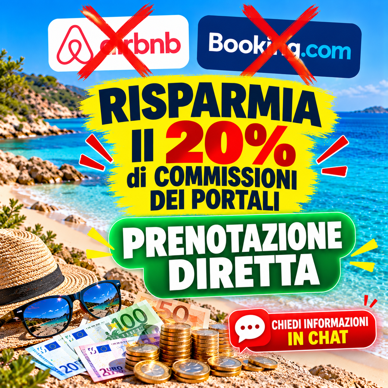 Risparmia il 20% sulle commissioni dei portali. Prenota diretto e chiedi informazioni in chat.